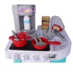 Bucatarie cu frigider-aparat de cafea-lumina si muzica Chef