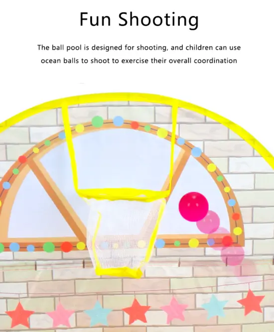 Cort de joaca si Tunel Copii Casuta cu piscina si bile