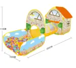 Cort de joaca si Tunel Copii Casuta cu piscina si bile