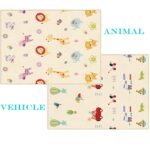 Covoras de joaca Pliabil Animale-Vehicule 150 x 180 cm doua fete