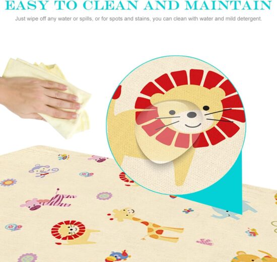 Covoras de joaca Pliabil Animale-Vehicule 150 x 180 cm doua fete