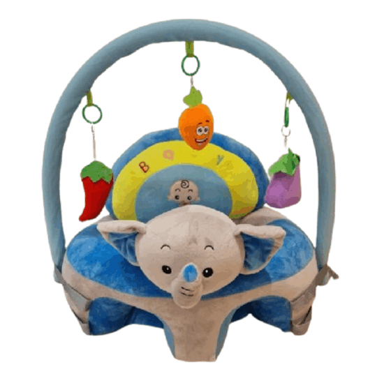 Fotoliu bebelusi Sit-up Elefant cu Arcada si Accesorii jucarii plus Fotoliu bebelusi Sit-up Elefant cu Arcada si Accesorii jucarii plus