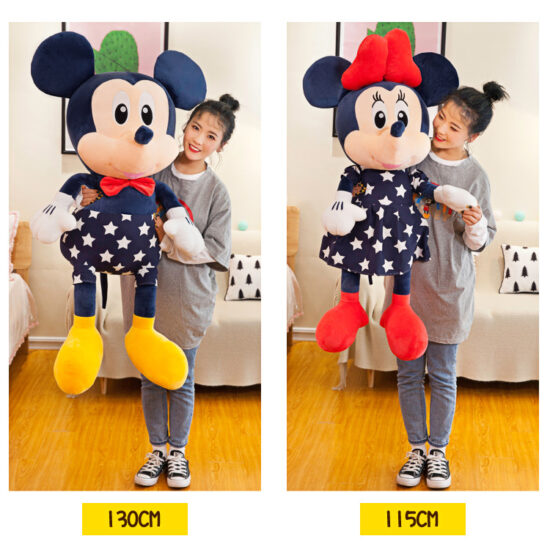 Mickey si Minnie Mouse plus cu rochite bleumarin 80 cm