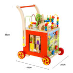 Antepremergator Cub educativ din lemn Ferma animalelor 6 in 1