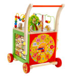 Antepremergator Cub educativ din lemn Ferma animalelor 6 in 1