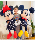 Mickey si Minnie Mouse plus cu rochite bleumarin 80 cm