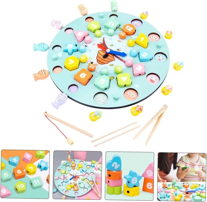 Joc 3in1 Ceas Pescuit magnetic Joc Nu Te Supara Frate lemn