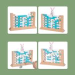 Joc Jenga Zidul instabil din lemn Cuburi echilibru cu Iepurasul