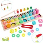 Joc Logaritmic Montessori Numere si Pescuit magnetic lemn