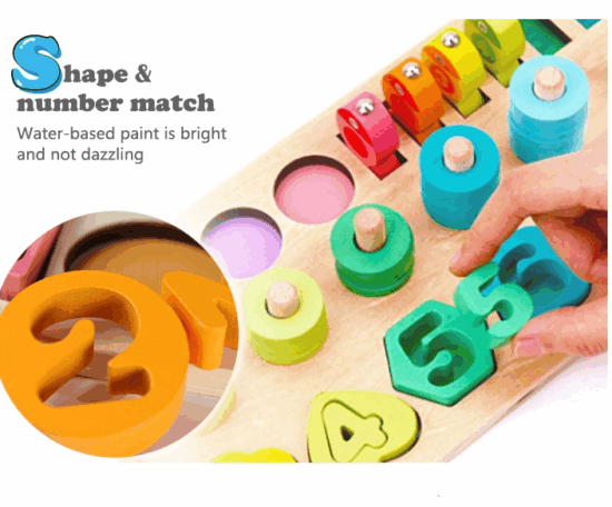 Joc Logaritmic Montessori Numere si Pescuit magnetic lemn