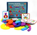 Joc Tangram cu planse Creativ din lemn Forme