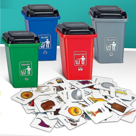 Joc educativ Sorteaza deseurile corect-selectiv pe culori