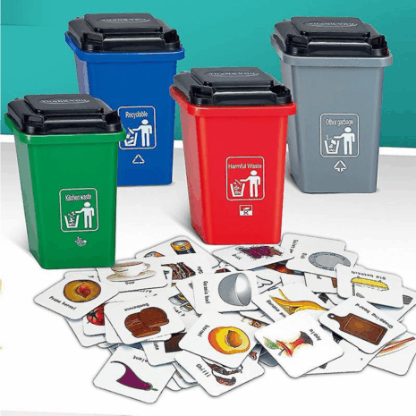 Joc educativ Sorteaza deseurile corect-selectiv pe culori