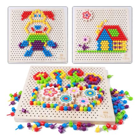 Joc mozaic din lemn cu butoni Pixel Drawing