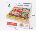 Joc mozaic din lemn cu butoni Pixel Drawing