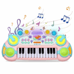 Jucarie interactiva bebe Mini Pianina cu lumini 24 de taste