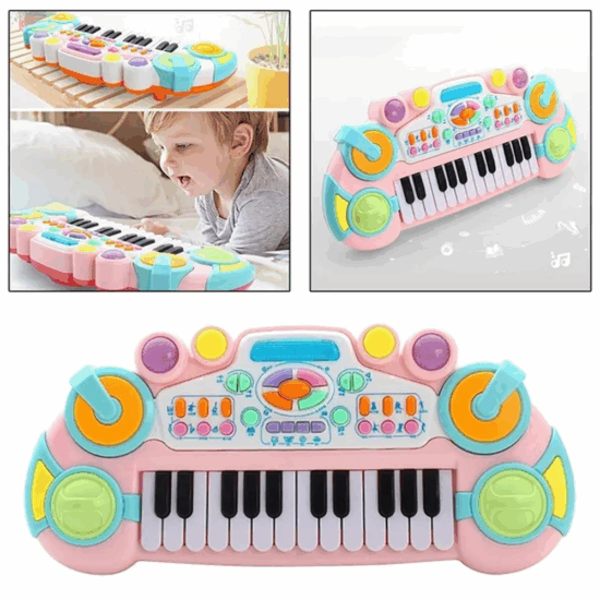 Jucarie interactiva bebe Mini Pianina cu lumini 24 de taste