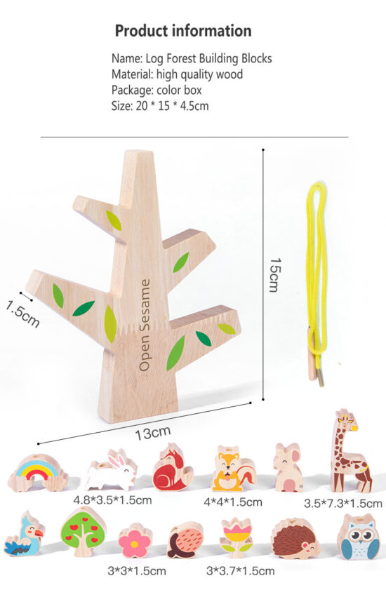 Jucarii de stivuit Copacul Montessori Animale de snuruit
