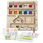 Labirint Magnetic lemn Sortare culori Invatam aritmetica cu bile