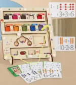 Labirint Magnetic lemn Sortare culori Invatam aritmetica cu bile