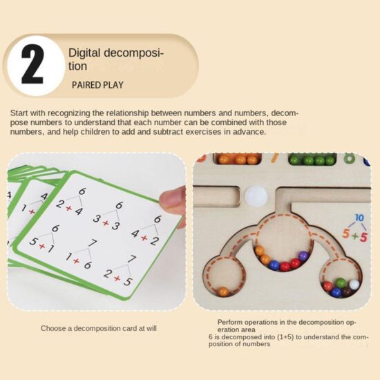 Labirint Magnetic lemn Sortare culori Invatam aritmetica cu bile