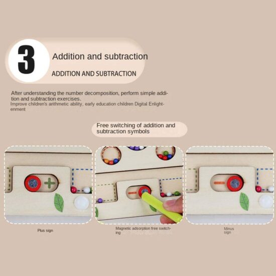 Labirint Magnetic lemn Sortare culori Invatam aritmetica cu bile