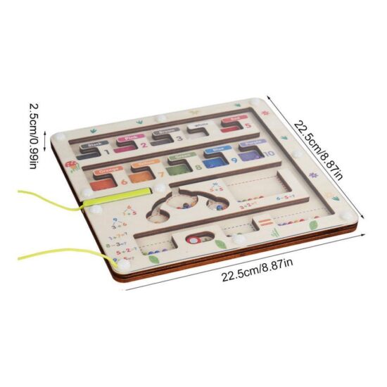 Labirint Magnetic lemn Sortare culori Invatam aritmetica cu bile