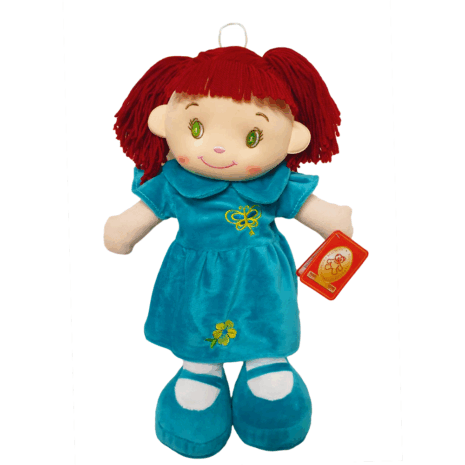 Papusa Material Textil Turcoaz canta Are Mama o fetita Frumusica