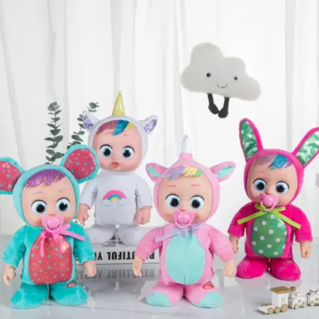 Papusa electrica Bebe cu suzeta Plange Merge Canta