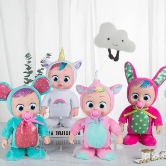 Papusa electrica Bebe cu suzeta Plange Merge Canta