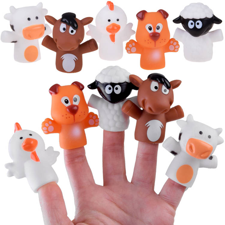 Papusi Marionete Animale domestice pe degete Figurine cauciuc