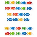 Pescuit magnetic Puzzle Pestisori cu Litere si Cifre lemn