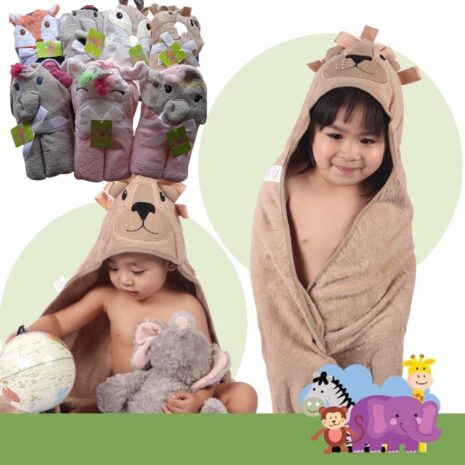 Prosoape de baie cu Gluga Animalute 3D din bumbac pentru copii