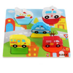 Puzzle lemn 3D Vehicule de transport Forme geometrice