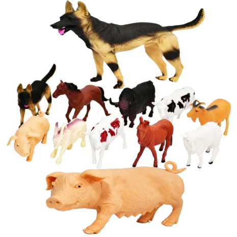 Set 10 figurine cauciuc Animalele de la ferma