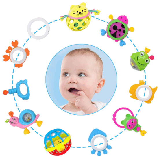 Set 11 Jucarii bebe Zornaitori pentru motricitate Texturi diferite