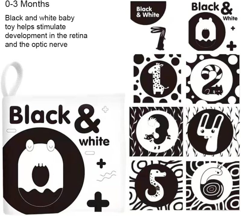 Set 6 carti senzoriale pentru nou nascuti Contrast ridicat bebe