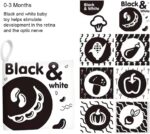 Set 6 carti senzoriale pentru nou nascuti Contrast ridicat bebe