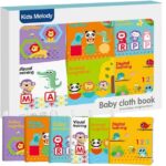 Set 6 carti textile Jucarii senzoriale cu Animale Cifre Culori