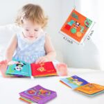 Set 6 carti textile Jucarii senzoriale cu Animale Cifre Culori