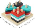 Sortator 4 coloane din lemn Forme geometrice pentru motricitate