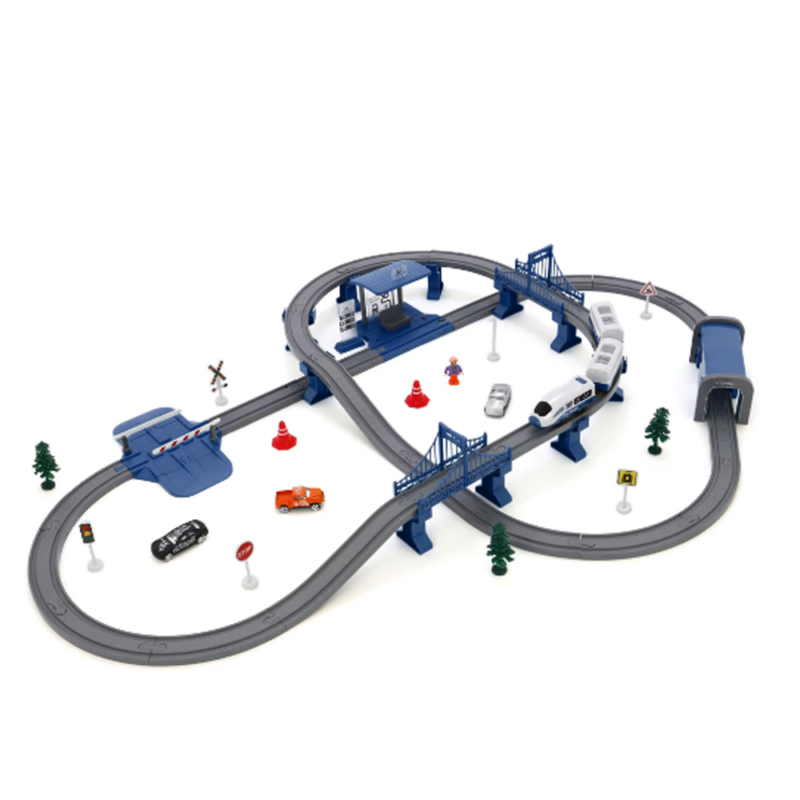 Trenul Politia Circuit electric cu semne de circulatie 106 piese