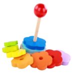 Turn din lemn copii curcubeul floare Rainbow Tower