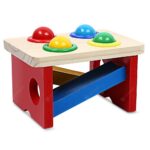 Banc din lemn cu ciocanel si bile colorate