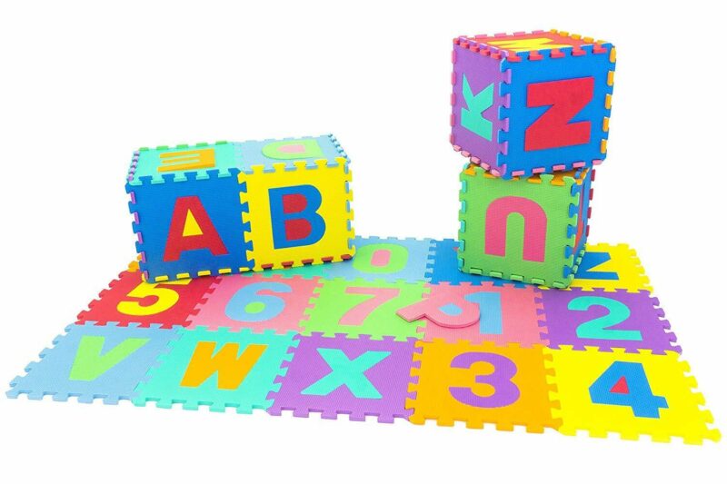 Covoras puzzle litere si cfre 17x17cm spuma 36pcs