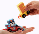 Trenulet din lemn copii cu literele alfabetului Cartoon