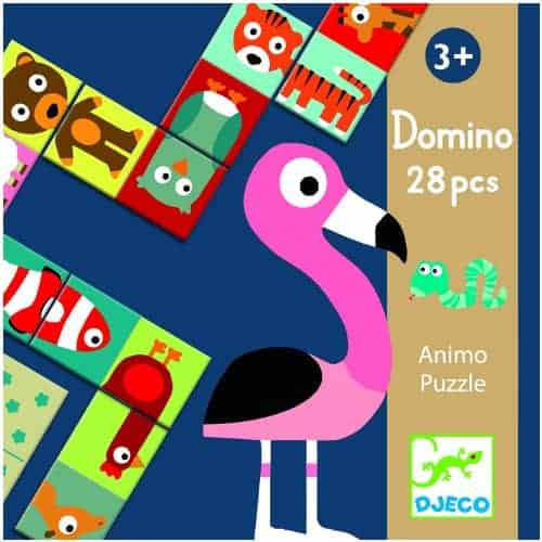 Joc Domino Puzzle cu animale colorate Djeco