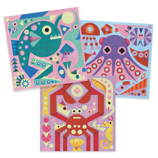 Atelier creativ cu nisip fluorescent Luminile din ocean Djeco