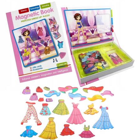 Puzzle magnetic copii Carte magnetica Imbraca printesa