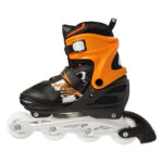 Role reglabile Portocaliu-Negru din aluminiu Roti din silicon si frana